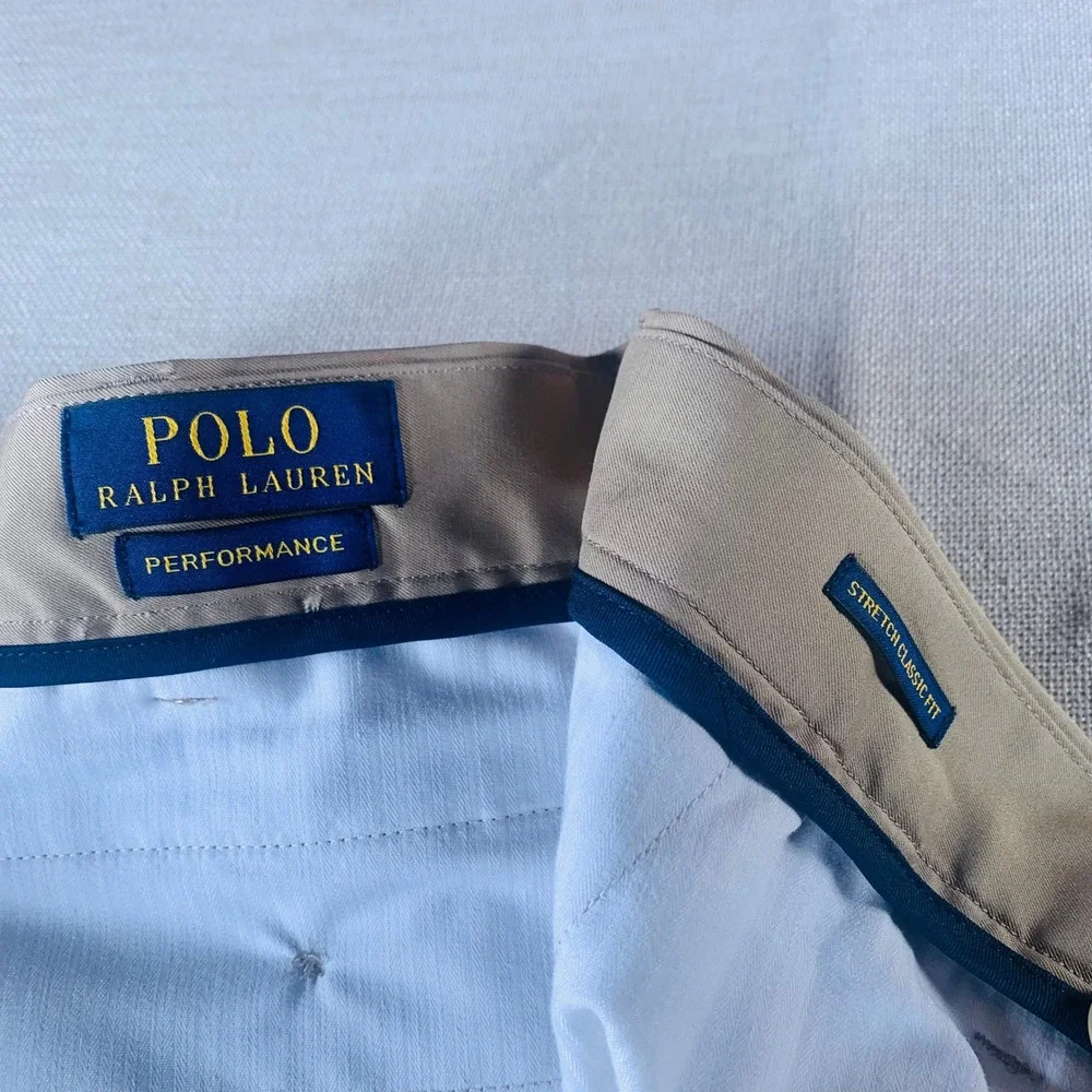 Polo Ralph Lauren Performance Stretch‎ Classic Fit Khaki Dress Pants Mens 36x30